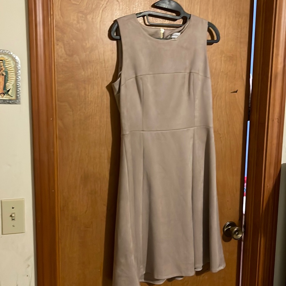 Beige suede dress